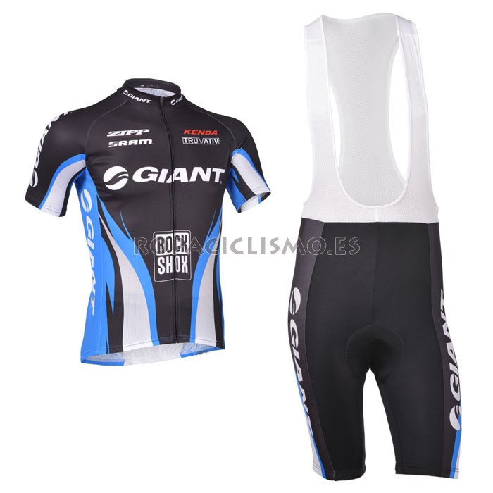 2013 Maillot Giant Azul Negro MangasCortasTirantes